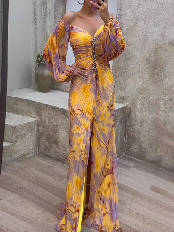 Lace V-Neck Maxi Dress for Wedding Occasions
