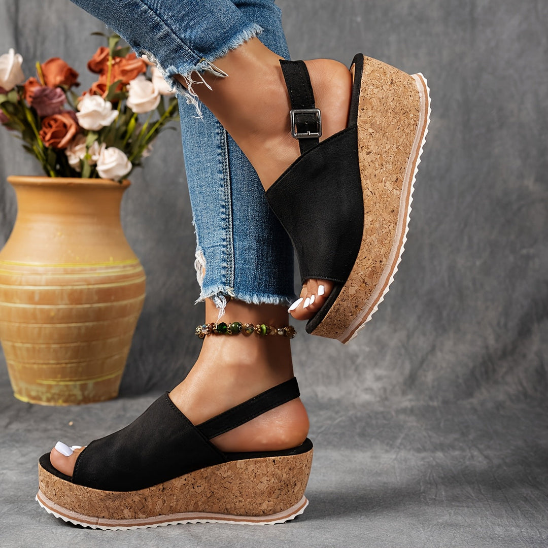Platform Buckle Comfort Sandals
