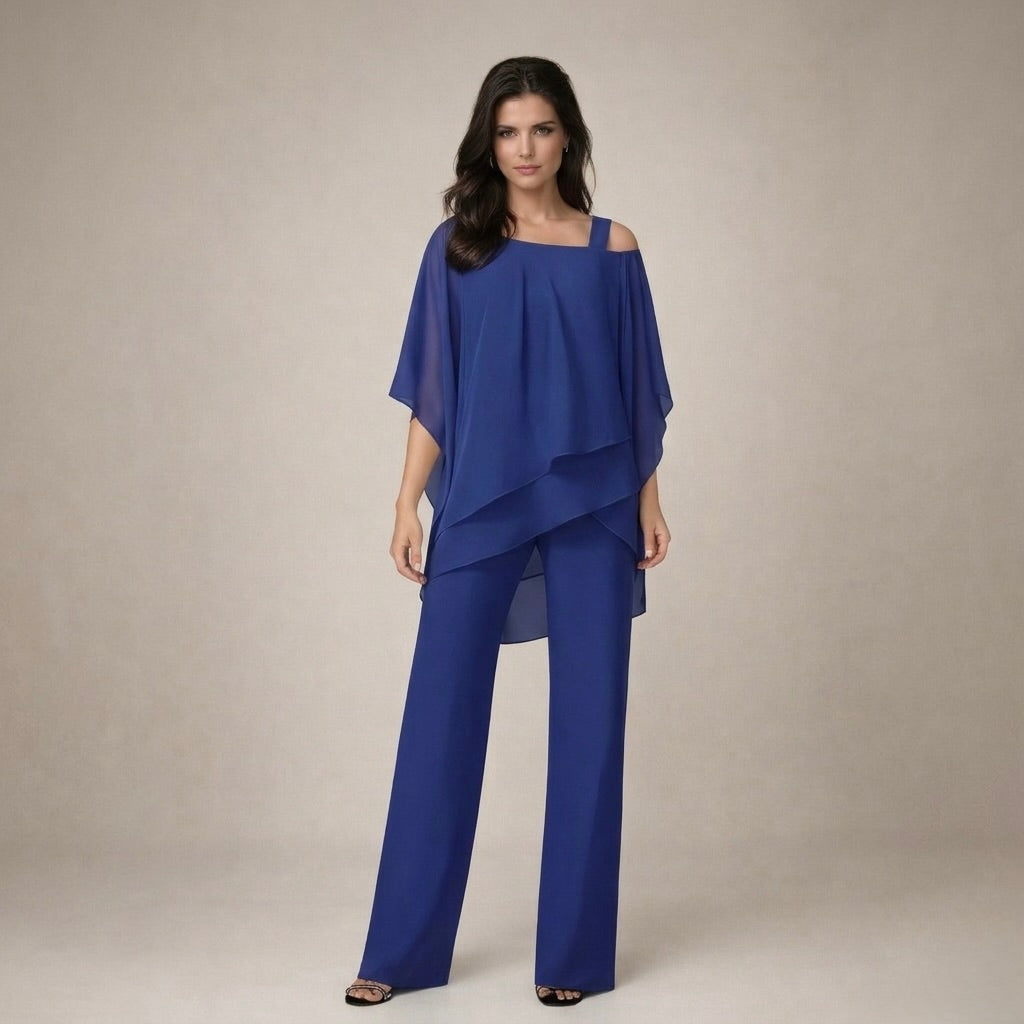 Off Shoulder Wide-Leg Pants Set
