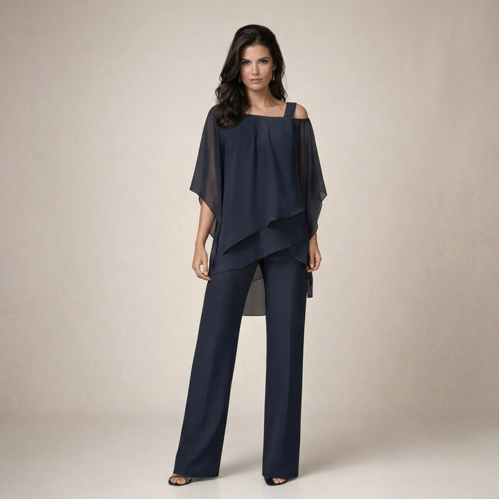Off Shoulder Wide-Leg Pants Set