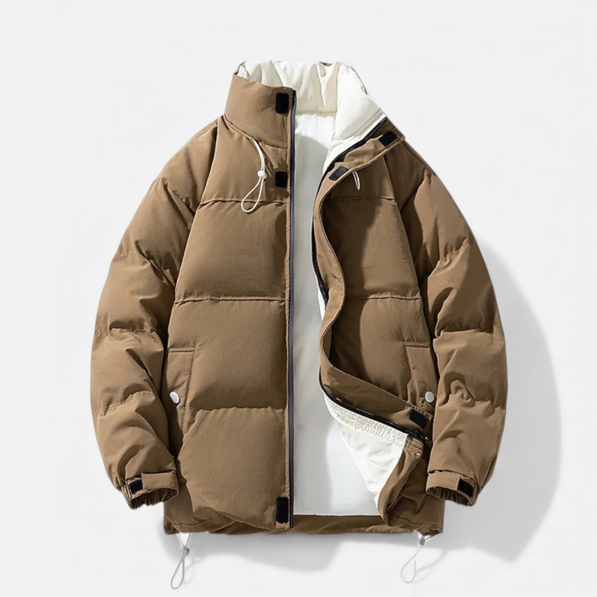 Men's Oversized Windproof Jacket with Stand Collar