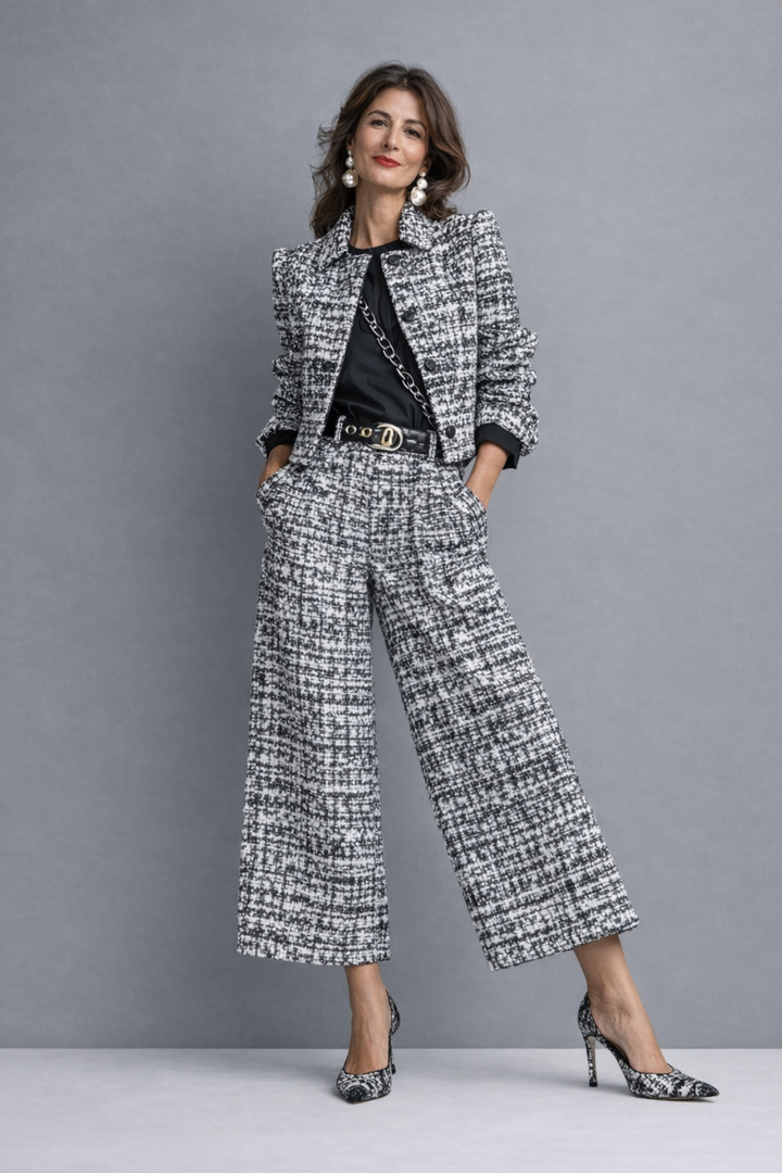 Sophisticated Tweed Two-Piece Set
