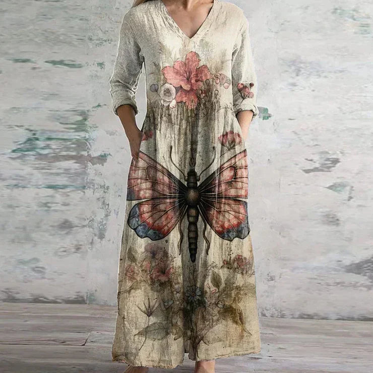 Retro Floral Maxi Dress