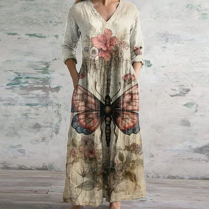 Retro Floral Maxi Dress
