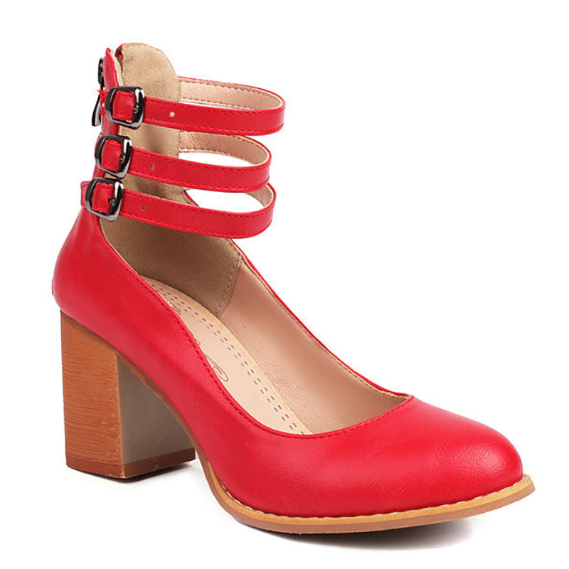 Ankle Strap Block Heel Sandals
