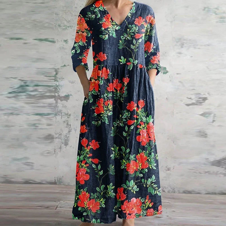 Retro Floral Maxi Dress