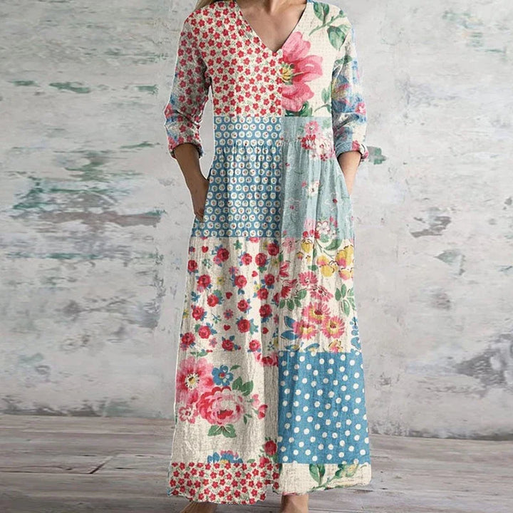 Retro Floral Maxi Dress