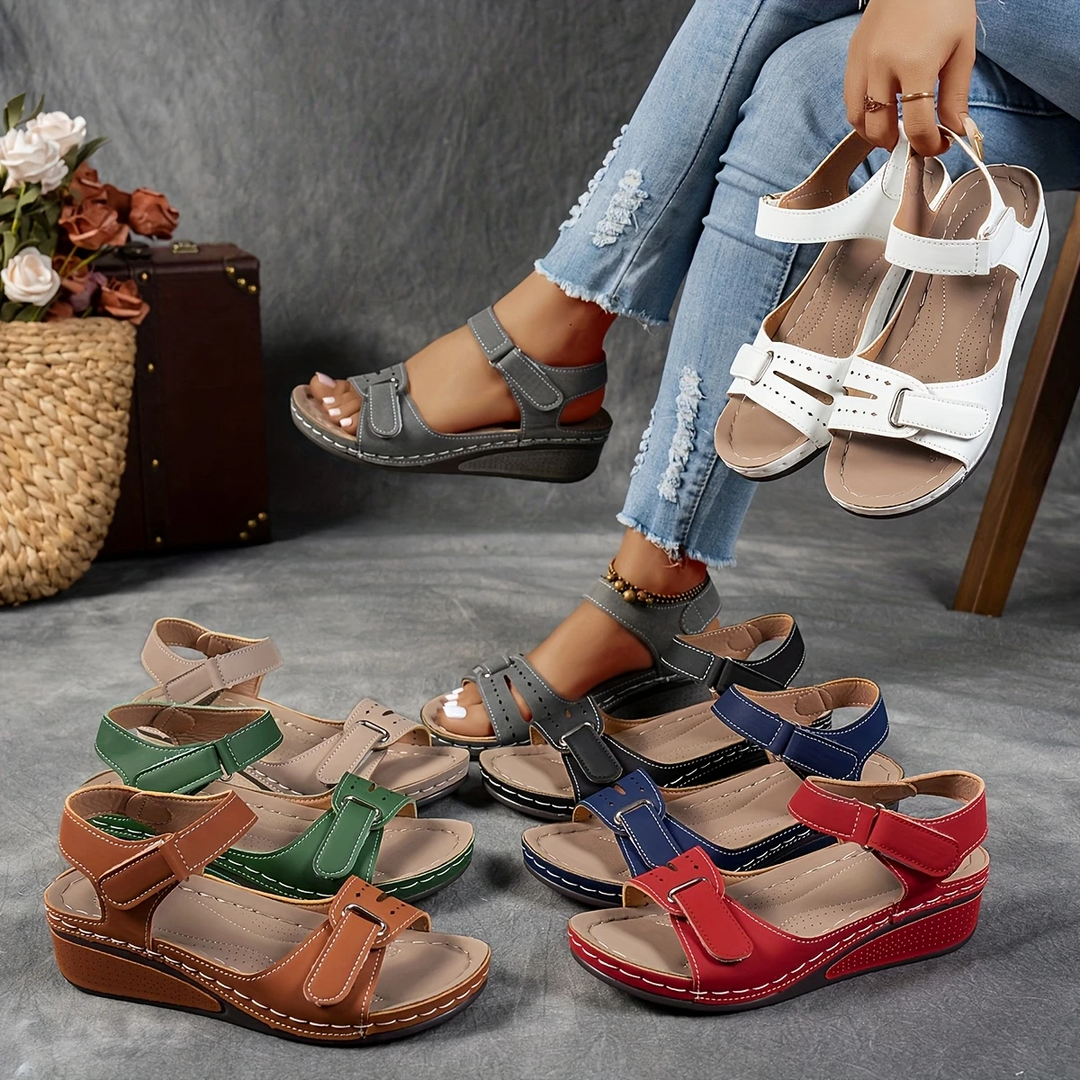 Platform Cushioned Wedge Sandals
