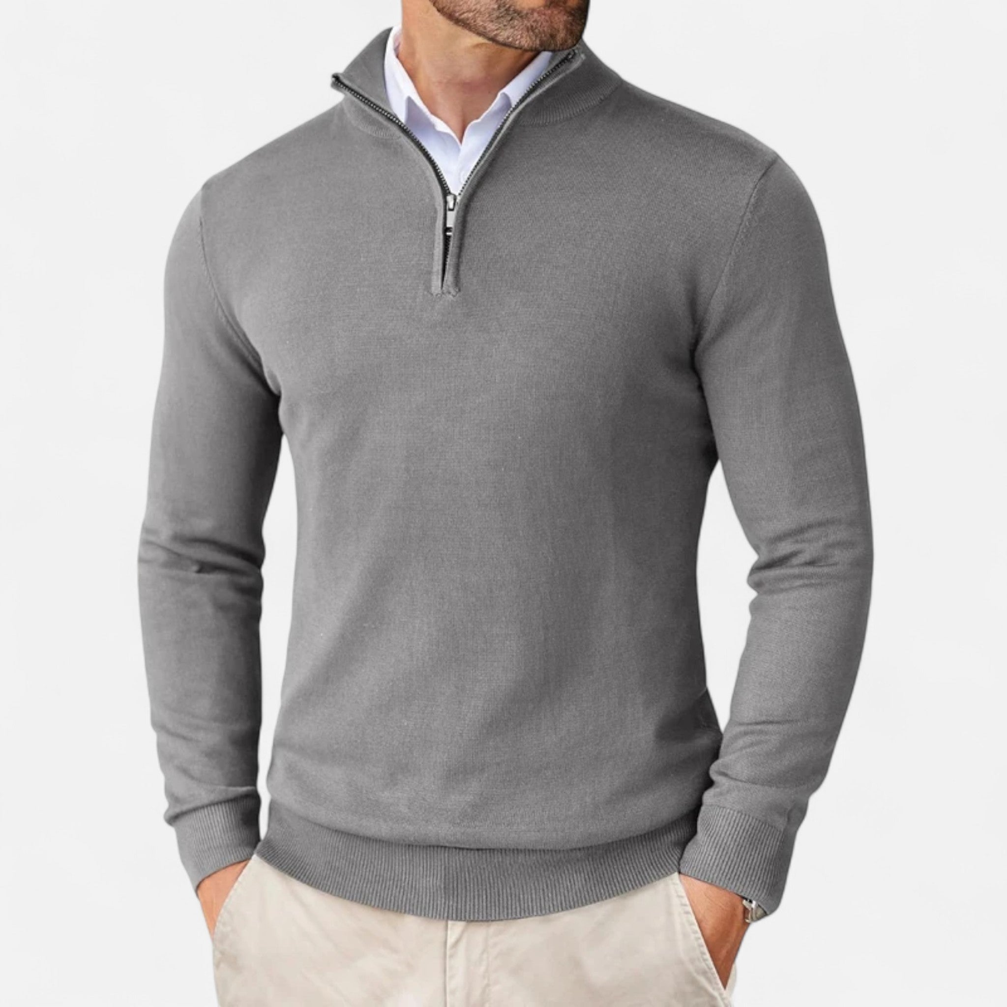 Men's Slim-Fit Quarter-Zip Sweater
