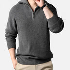 Maglione da uomo in misto lana con mezza cerniera