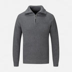 Maglione da uomo in misto lana con mezza cerniera