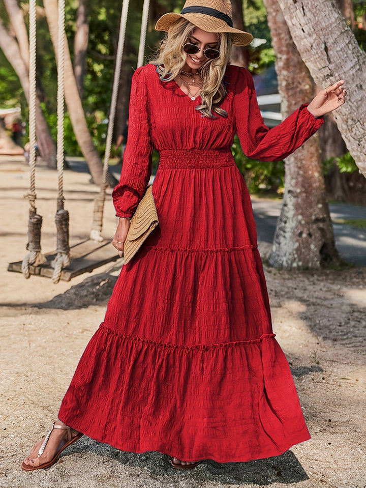 Lantern Sleeve Midi Dress