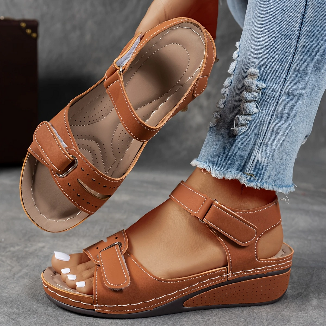 Platform Cushioned Wedge Sandals