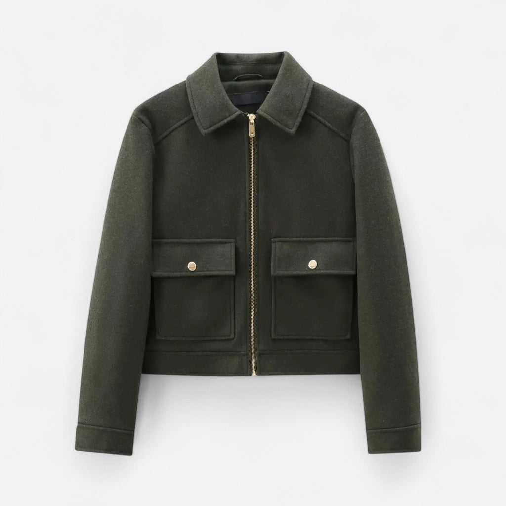 Chaqueta de invierno elegante para mujer con cremallera