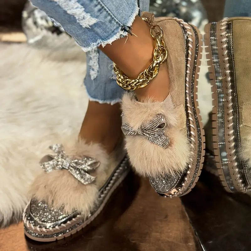 Crystal Bow Loafers