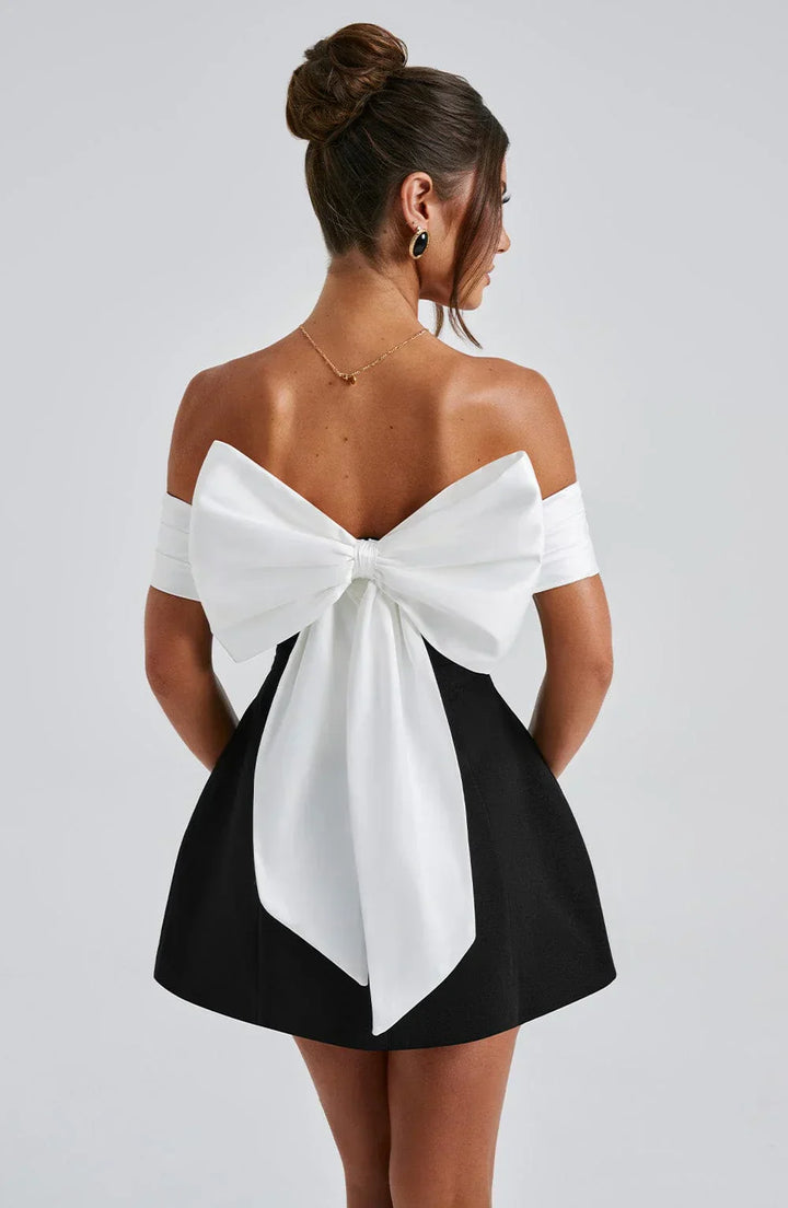 Fashion Modern Mini Dress with Bow Detail for Women