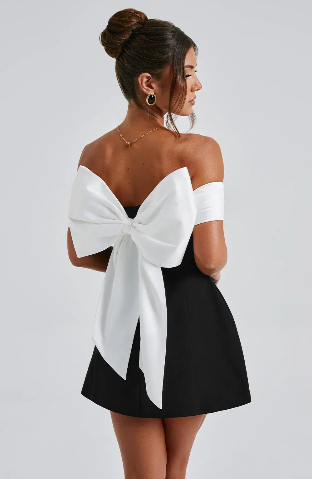 Fashion Modern Mini Dress with Bow Detail for Women