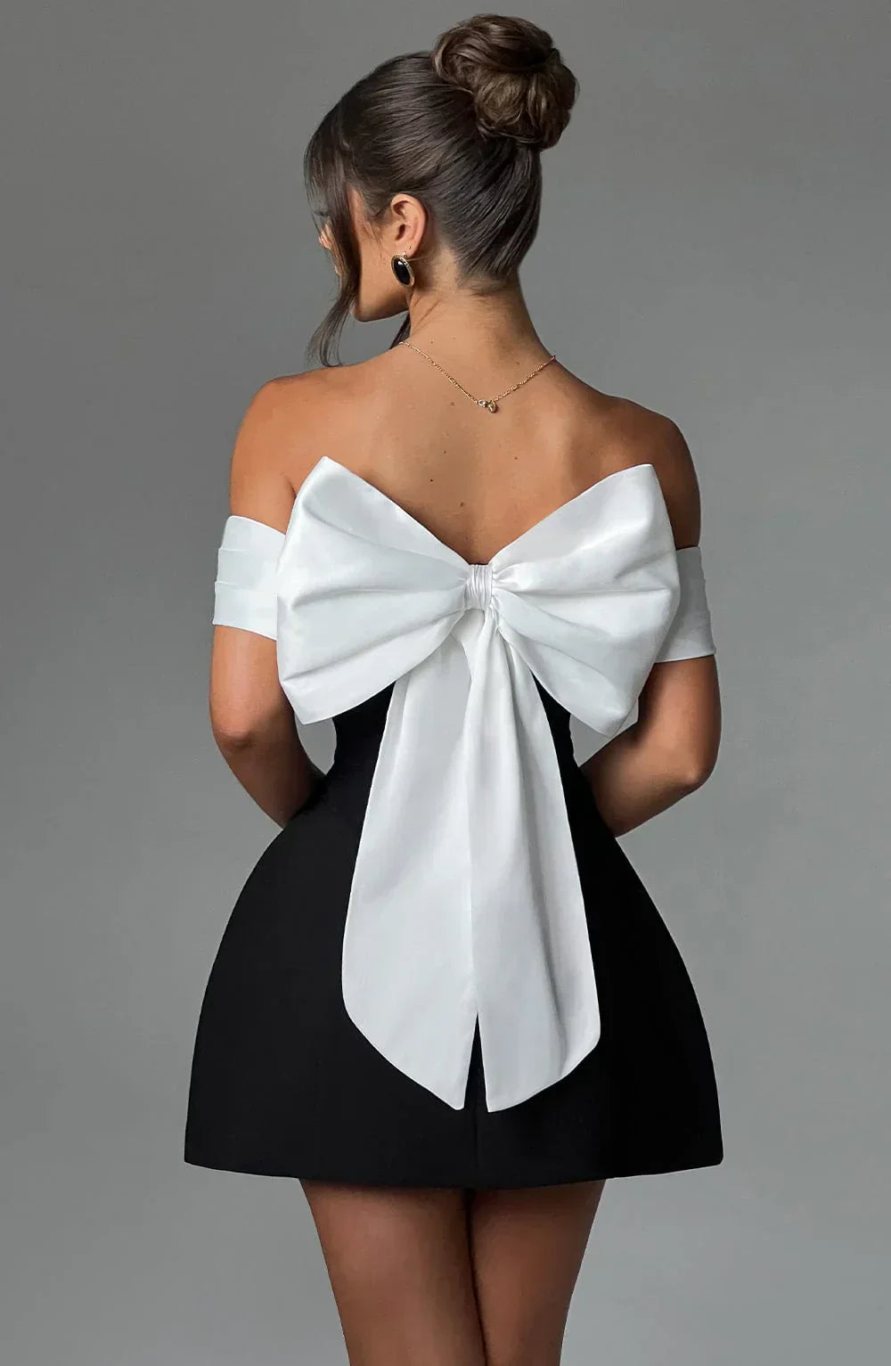 Fashion Modern Mini Dress with Bow Detail for Women