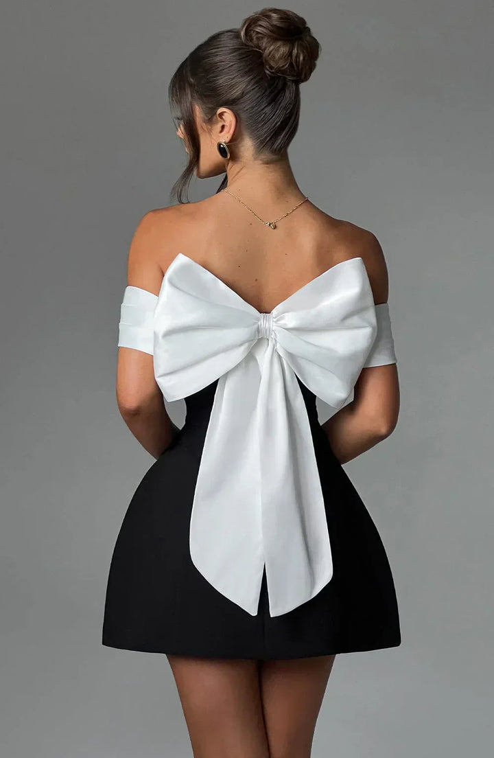 Fashion Modern Mini Dress with Bow Detail for Women