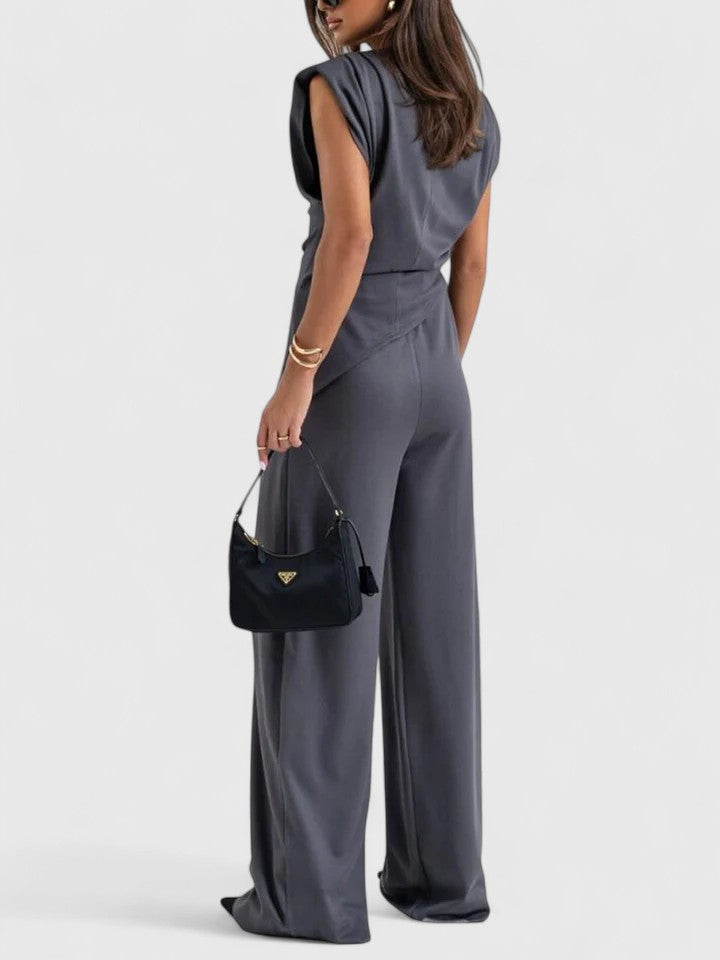 Draped Wide-Leg Occasion Set