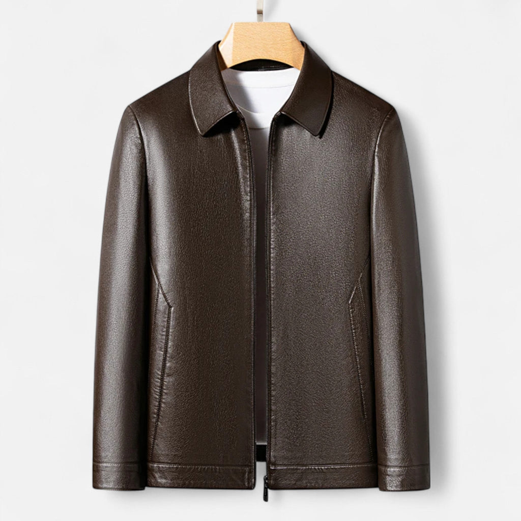 Giacca da uomo in pelle PU – Collo alla coreana Eleganza autunnale