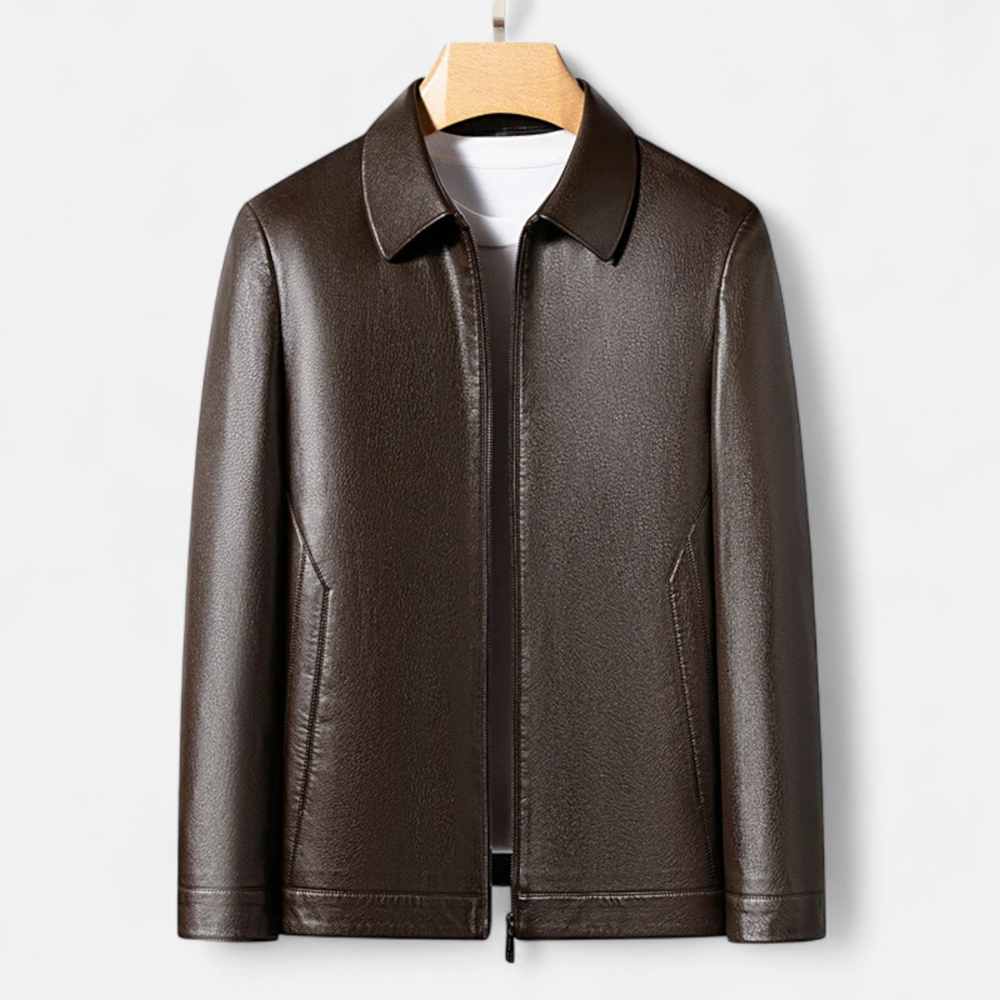 Giacca da uomo in pelle PU – Collo alla coreana Eleganza autunnale
