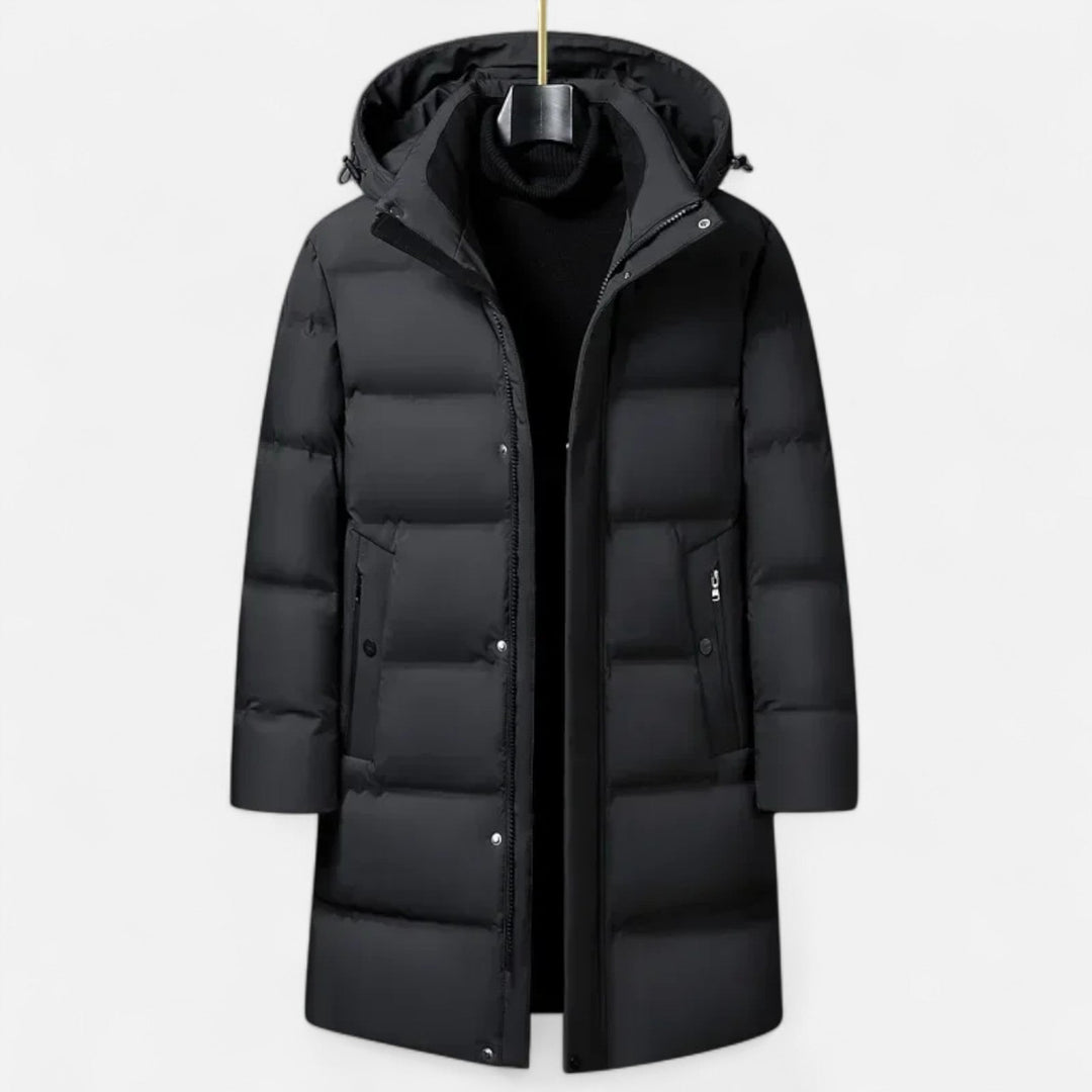 Men’s Elegant Warm Down Parka Hooded Insulated Jacket