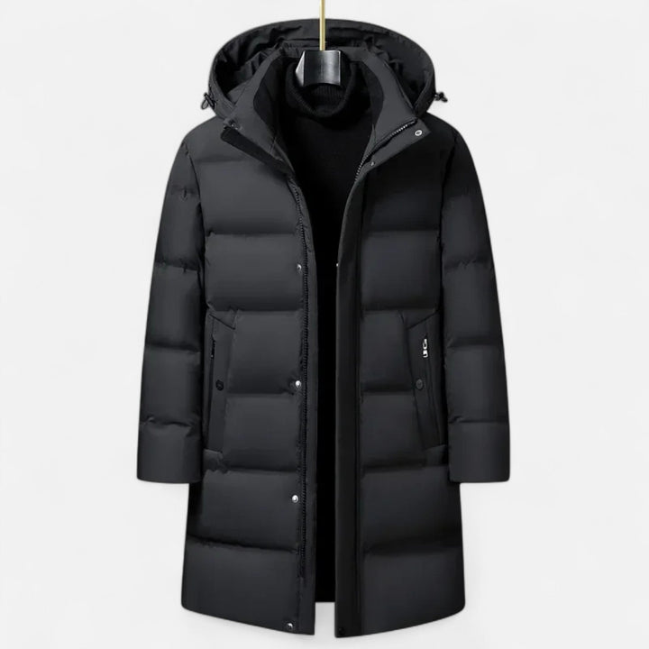 Men’s Elegant Warm Down Parka Hooded Insulated Jacket