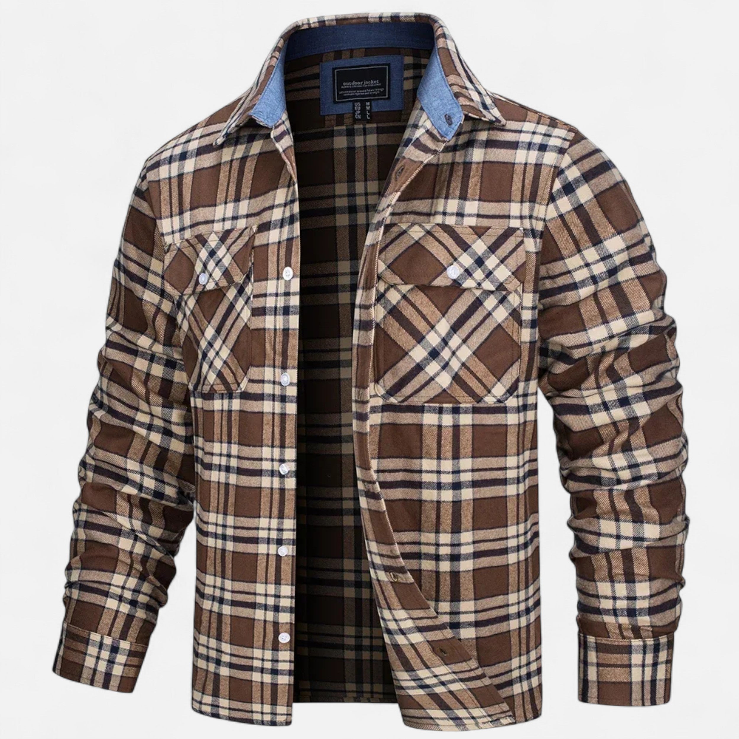 Men's Oversized Lightweight Flannel Shirt Jacket