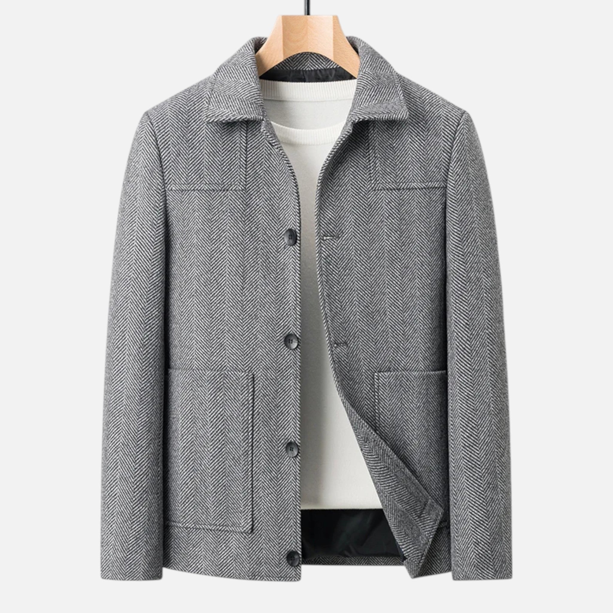 Men's Wool Blend Business Lapel Jacket