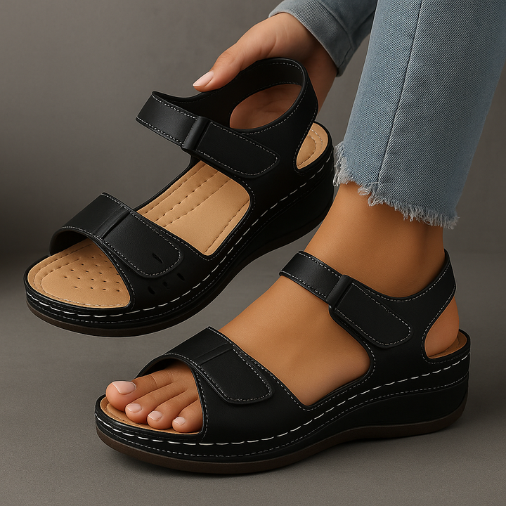 Sandalias ortopédicas con cuña y soporte