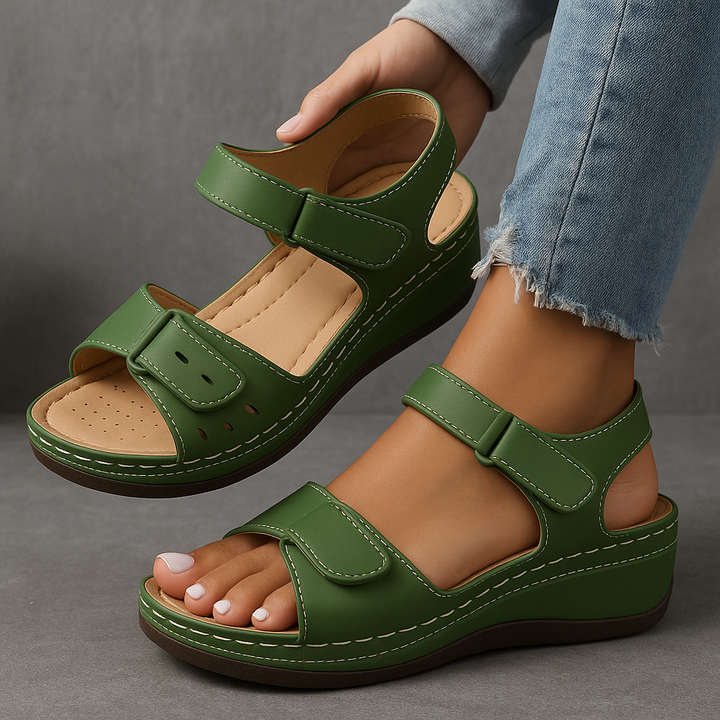 Sandalias ortopédicas con cuña y soporte