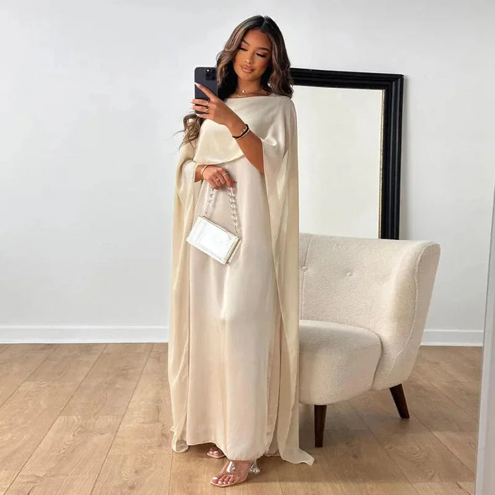 Women's Formal Stand-Out Captivating Cape Maxi Wedding Guest Dress