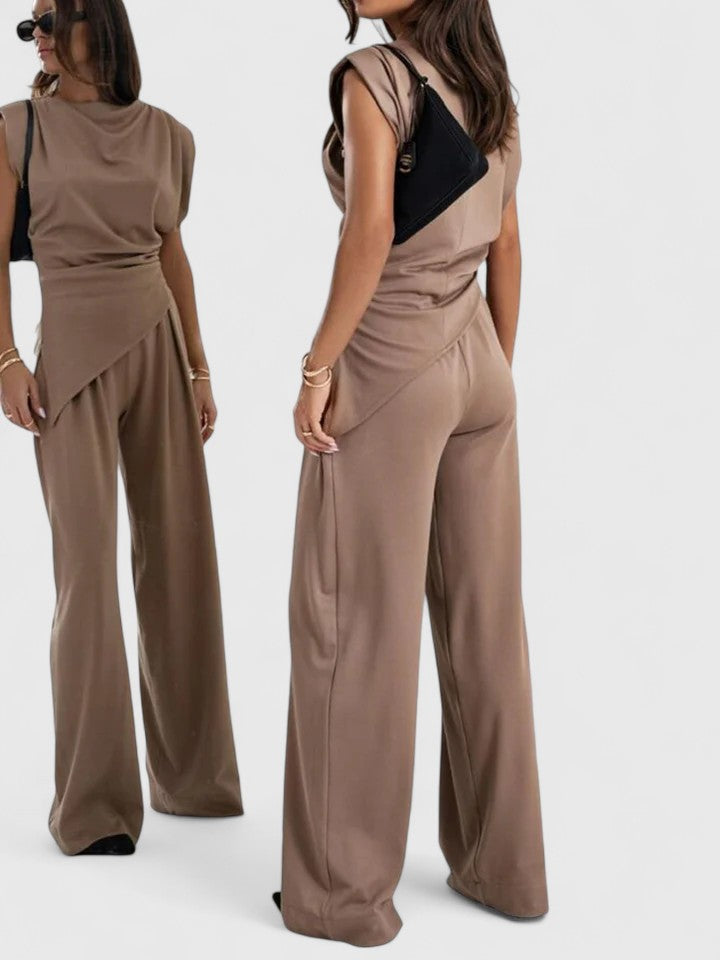 Draped Wide-Leg Occasion Set