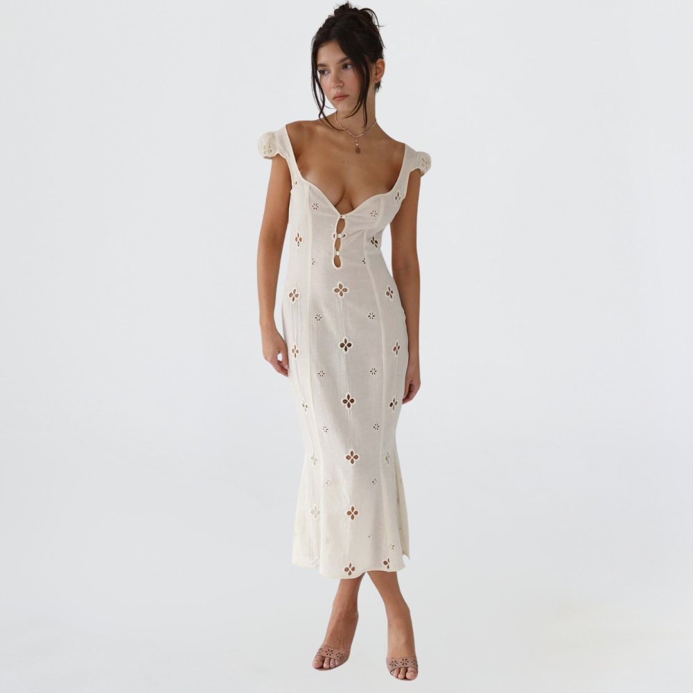 Elegant Women's Subtle Flowing Wedding Guest Dress for Special Occasions