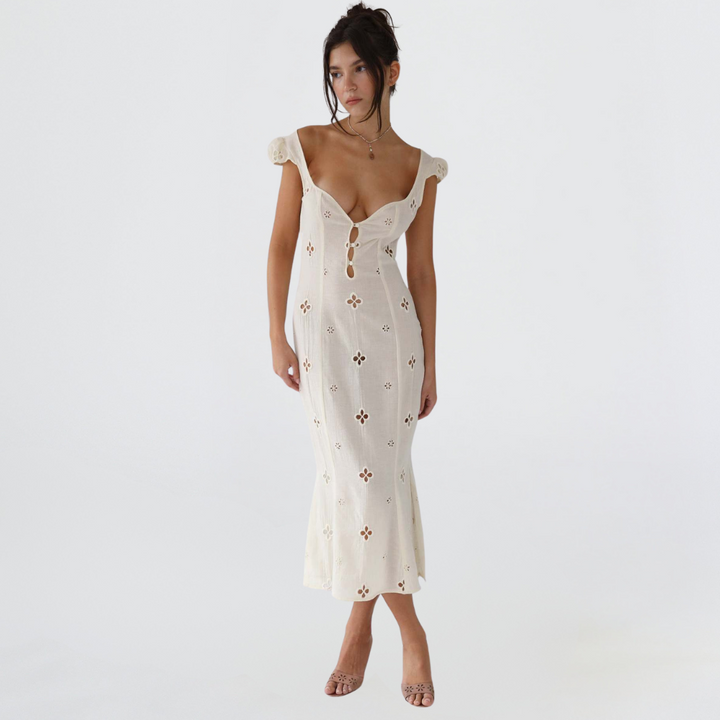 Elegant Women's Subtle Flowing Wedding Guest Dress for Special Occasions