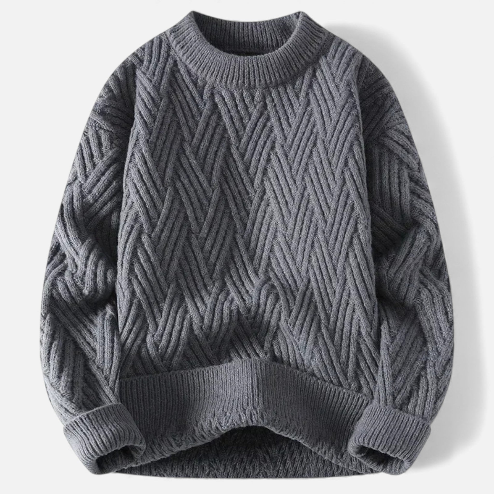 Women'S Slight-Stretch Knitted Cabled Sweater