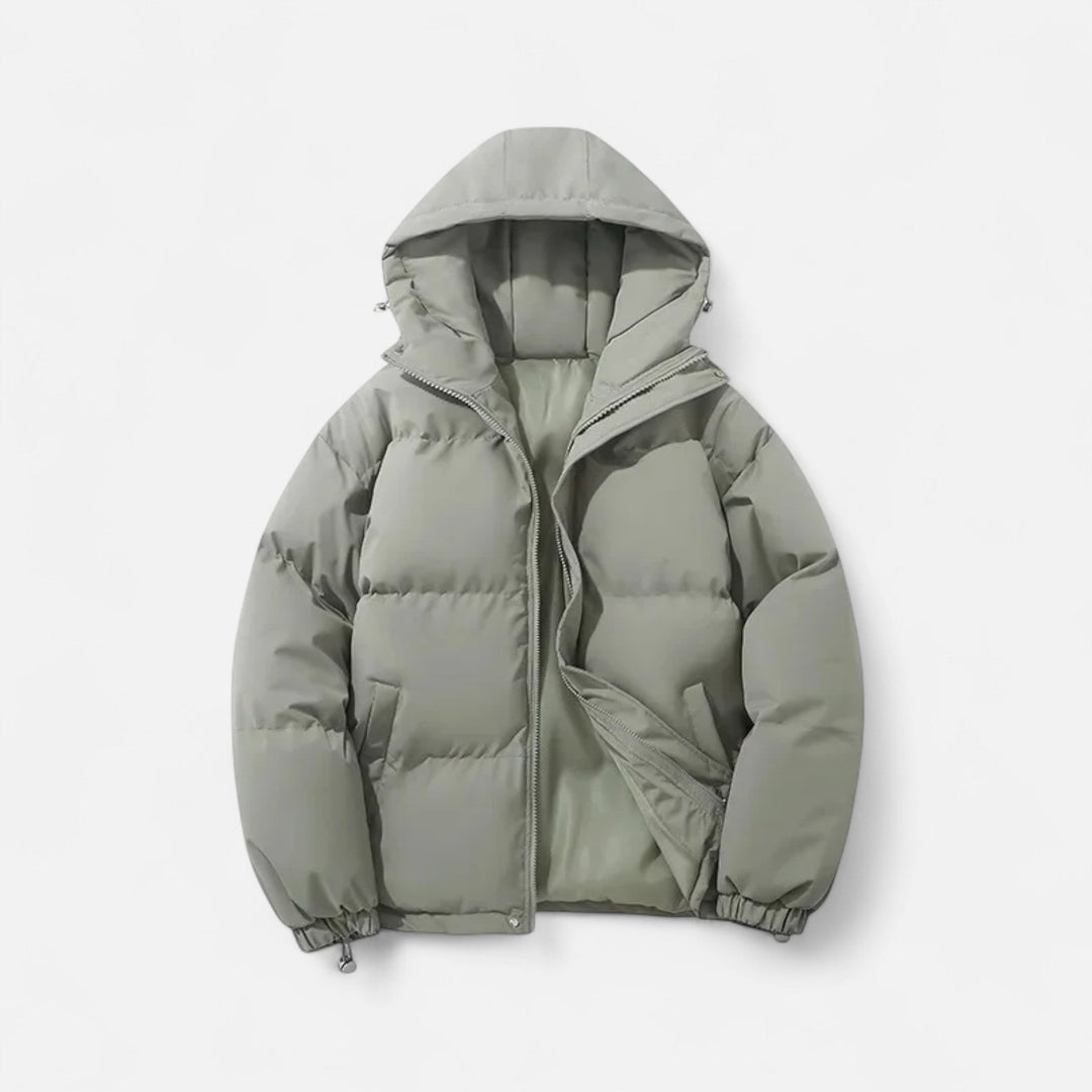 Chaqueta acolchada con capucha versátil para hombre y mujer para meses fríos