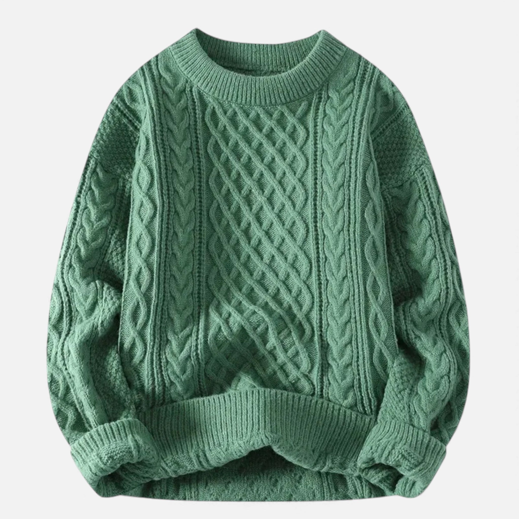 Women'S Slight-Stretch Knitted Cabled Sweater