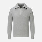 Maglione da uomo in misto lana con mezza cerniera