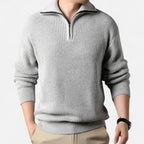 Maglione da uomo in misto lana con mezza cerniera