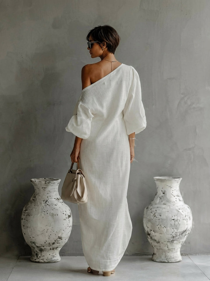 Vestido largo elegante de un solo hombro