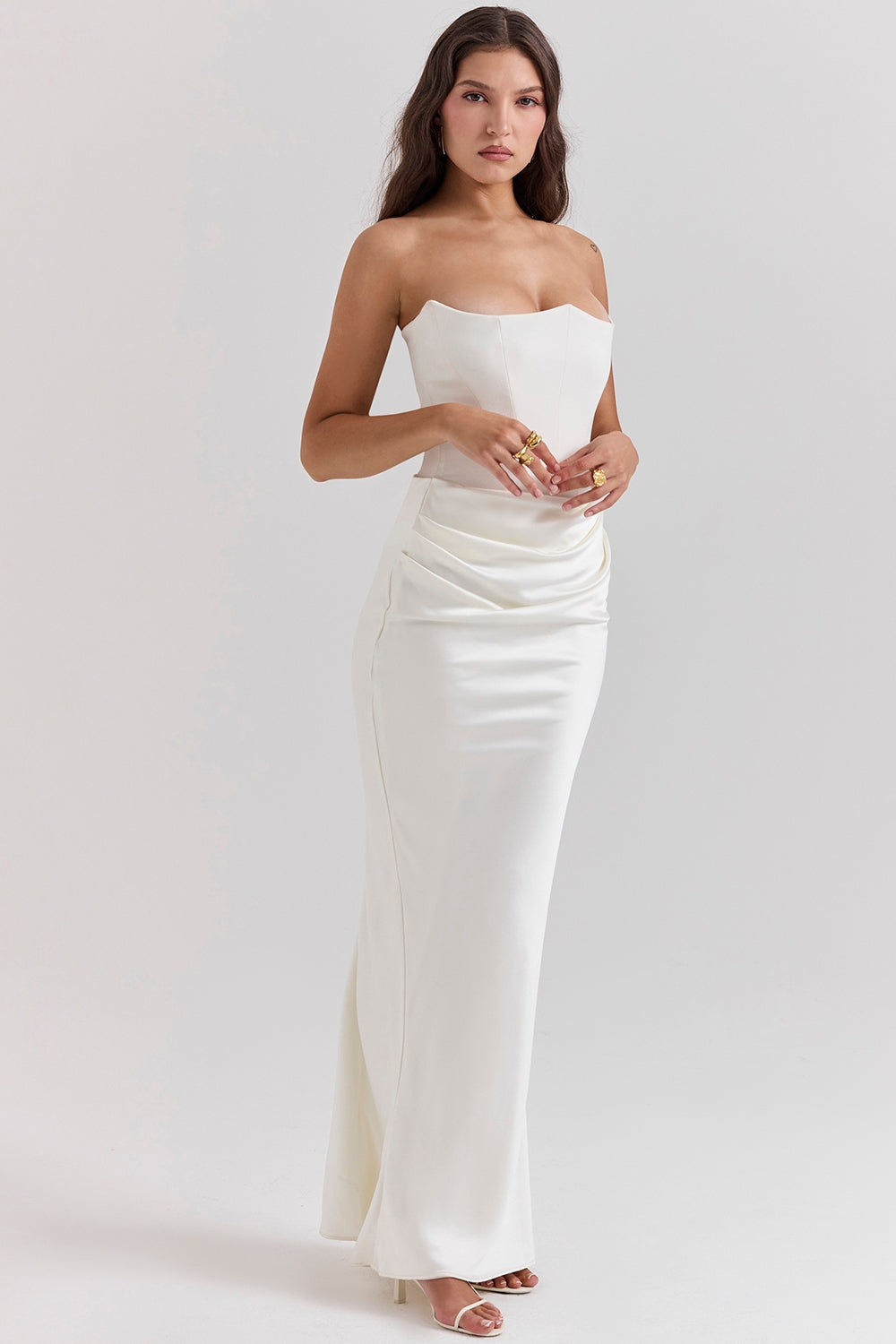 Timeless Strapless Polished Maxi Wedding Guest Dress for Women