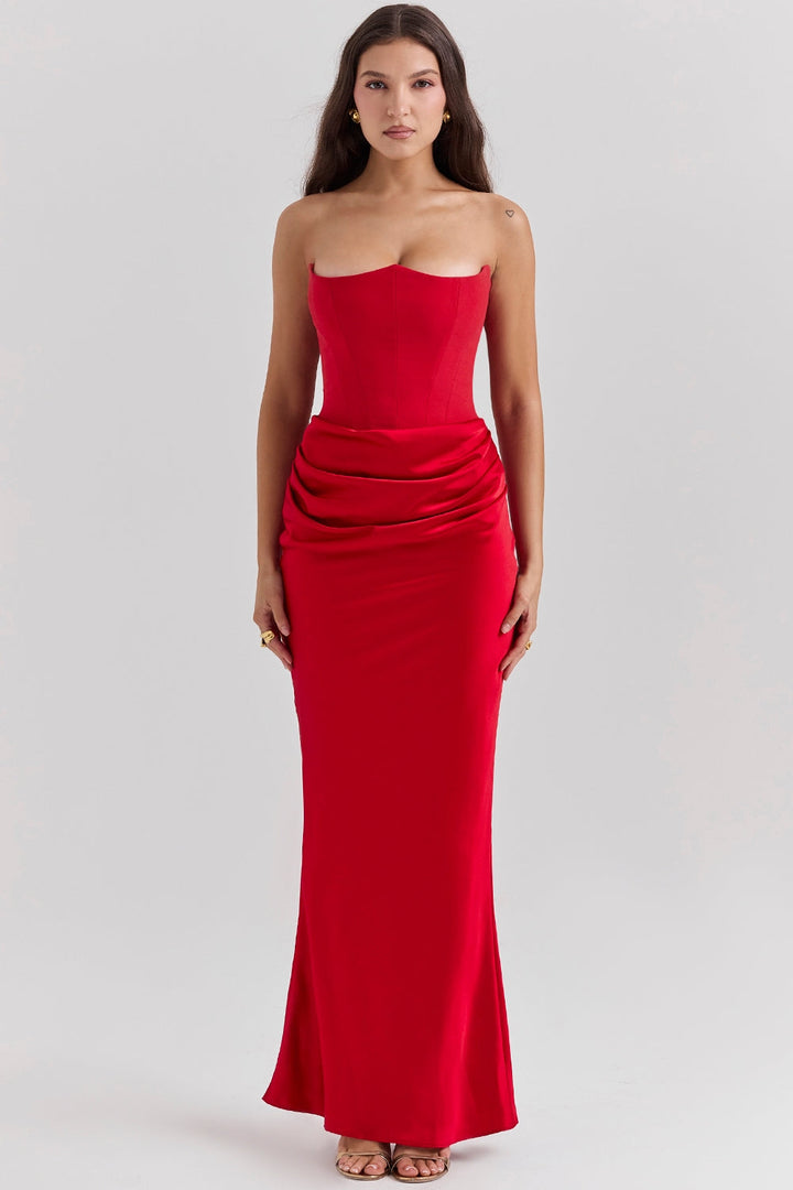 Timeless Strapless Polished Maxi Wedding Guest Dress for Women