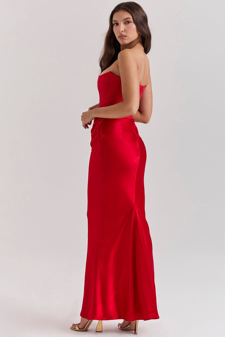 Timeless Strapless Polished Maxi Wedding Guest Dress for Women