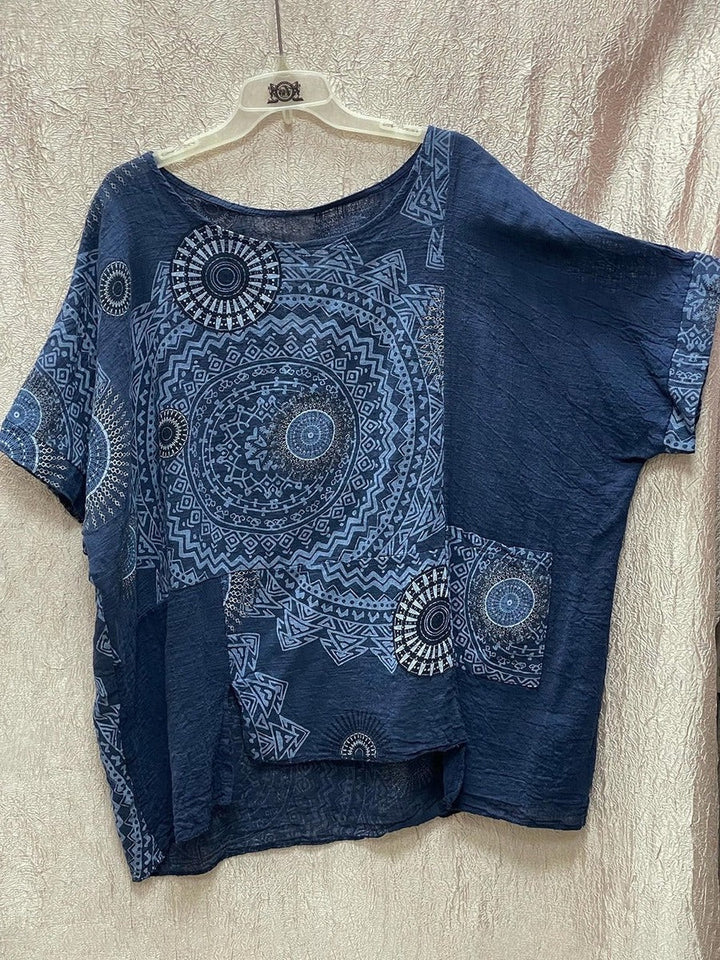 Conjunto de Pantalones de Pierna Ancha con Estampado de Mandala