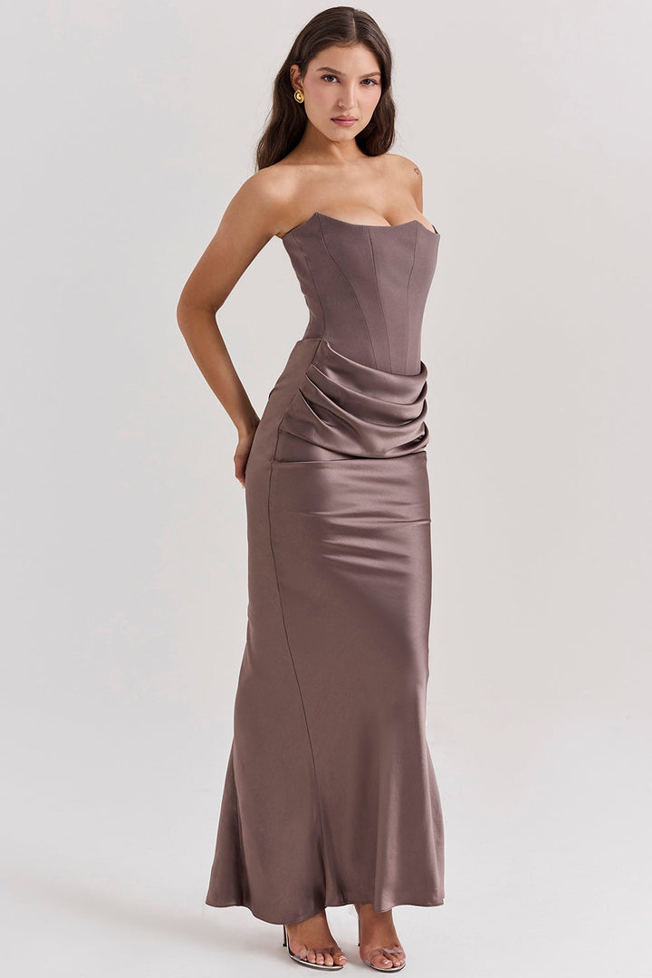 Timeless Strapless Polished Maxi Wedding Guest Dress for Women