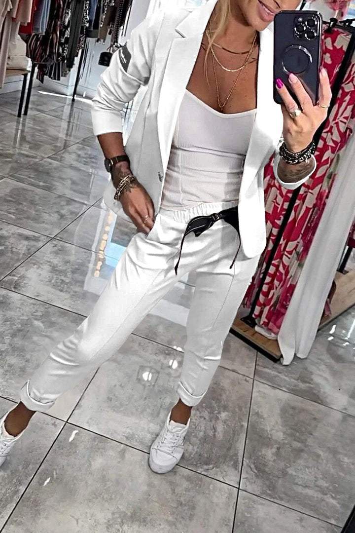 Relaxed Solid Two-Piece Set