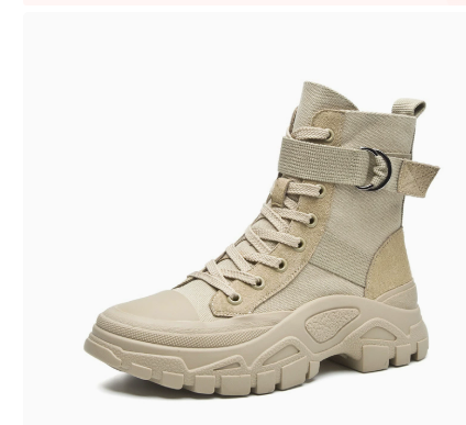 Fashion Sleek Outdoor Ankle Men's Boots with Strap Detail and Chunky Sole