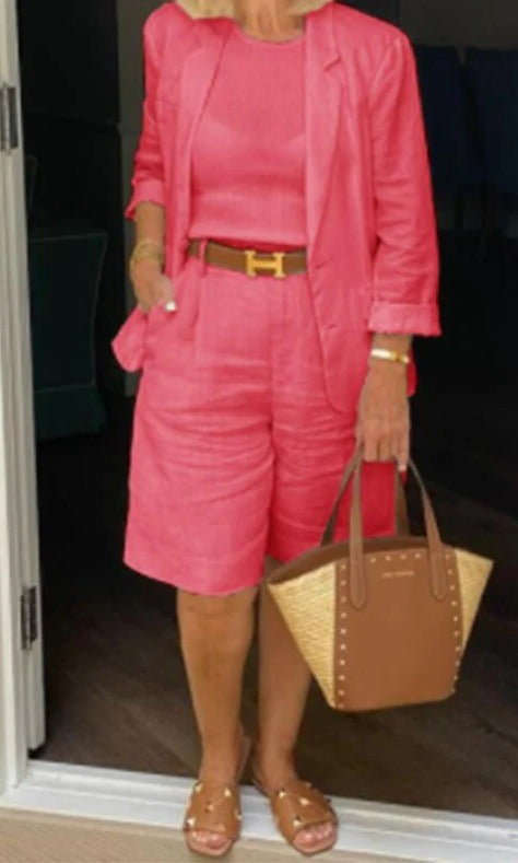 Blazer and Bermuda Shorts Suit Set